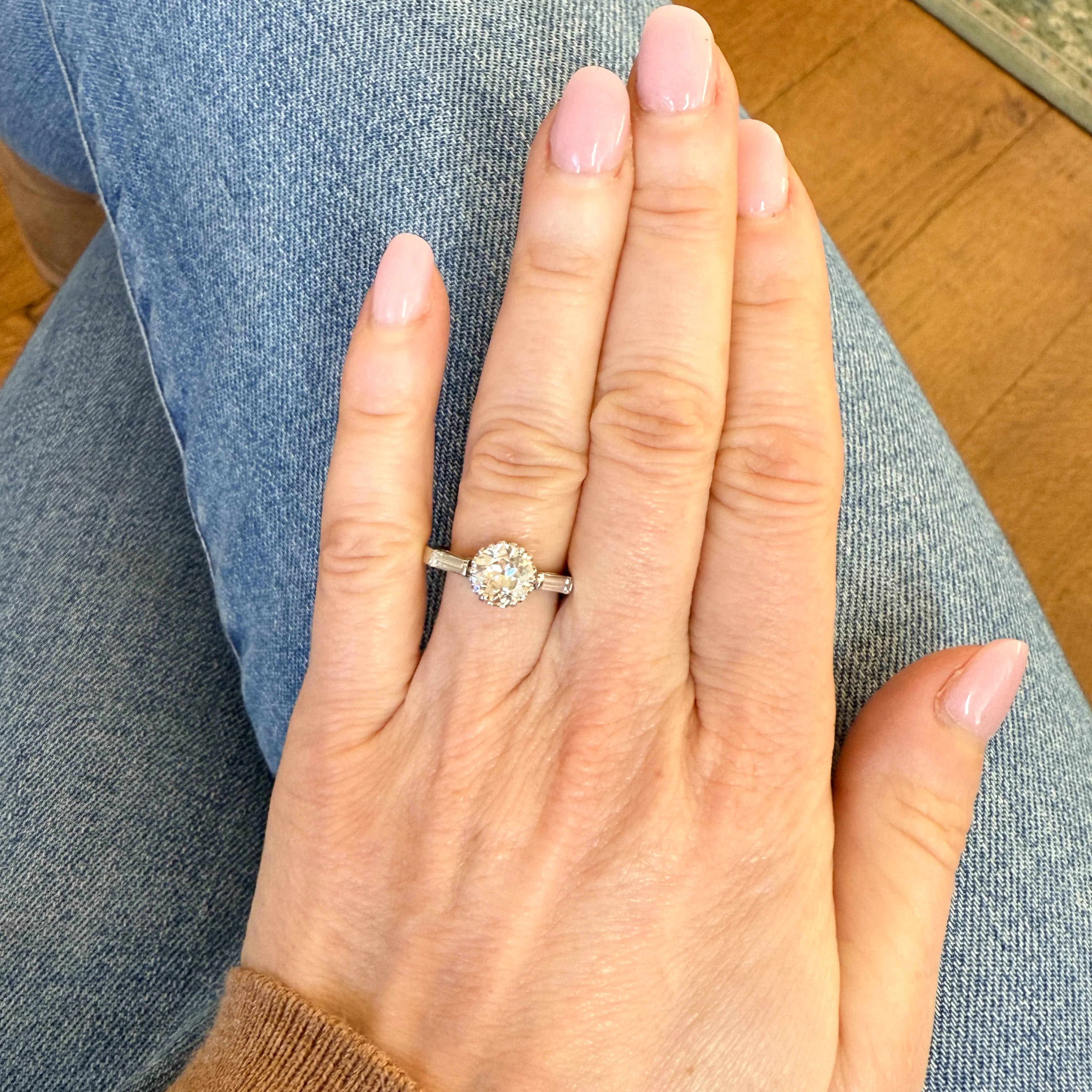 Vintage 1.15 Old Cut Diamond Engagement Ring, circa 1950 - Image 6