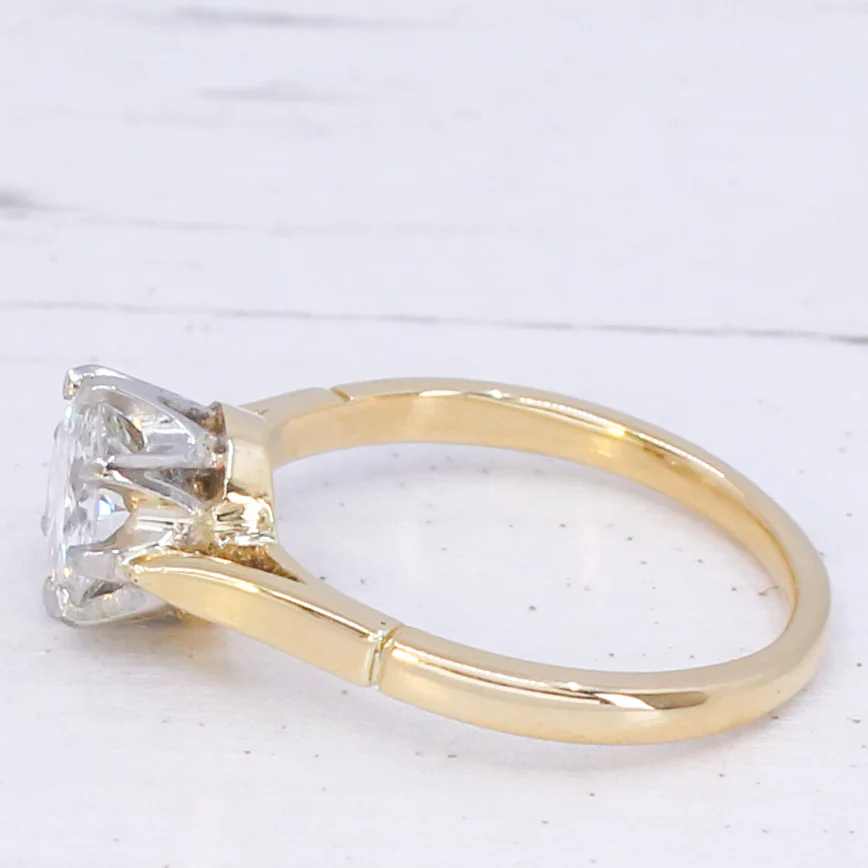 Vintage 1.16 Carat Transitional Cut Diamond Engagement Ring, circa 1955 - Image 4