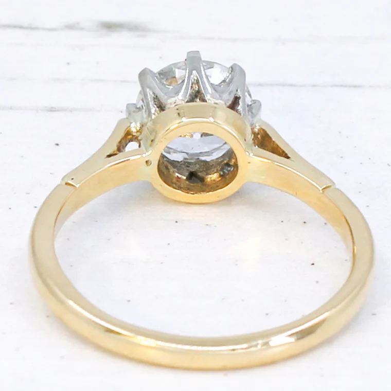 Vintage 1.16 Carat Transitional Cut Diamond Engagement Ring, circa 1955 - Image 5