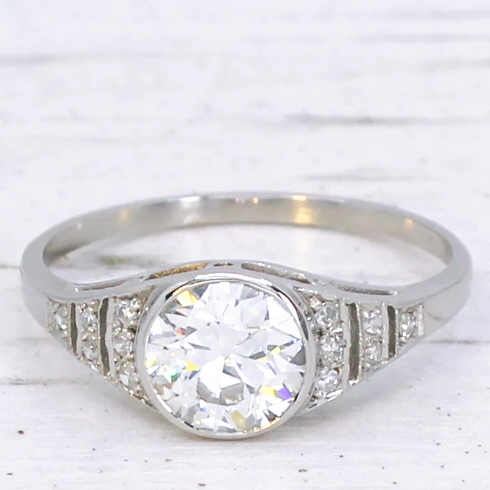 Vintage 1.19 Carat Old Cut Diamond Engagement Ring, circa 1930 - Image 3