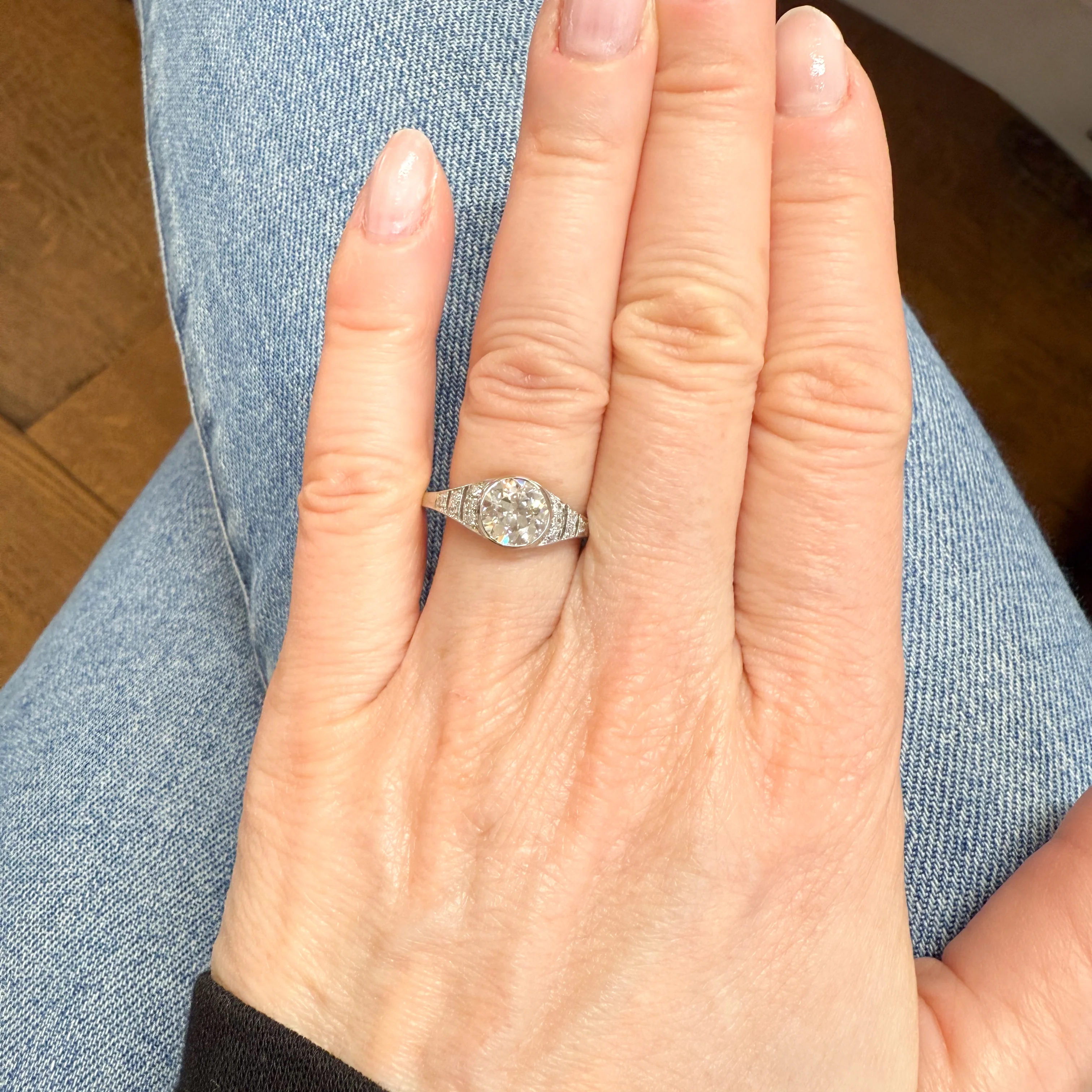 Vintage 1.19 Carat Old Cut Diamond Engagement Ring, circa 1930 - Image 6