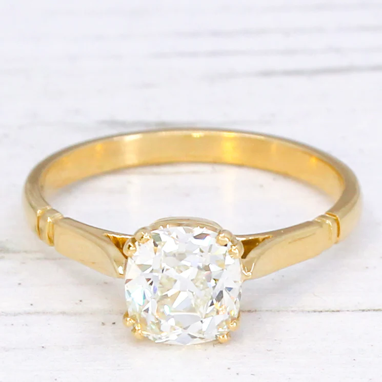 Vintage 1.26 Carat Old Cut Diamond Engagement Ring, circa 1920 - Image 3