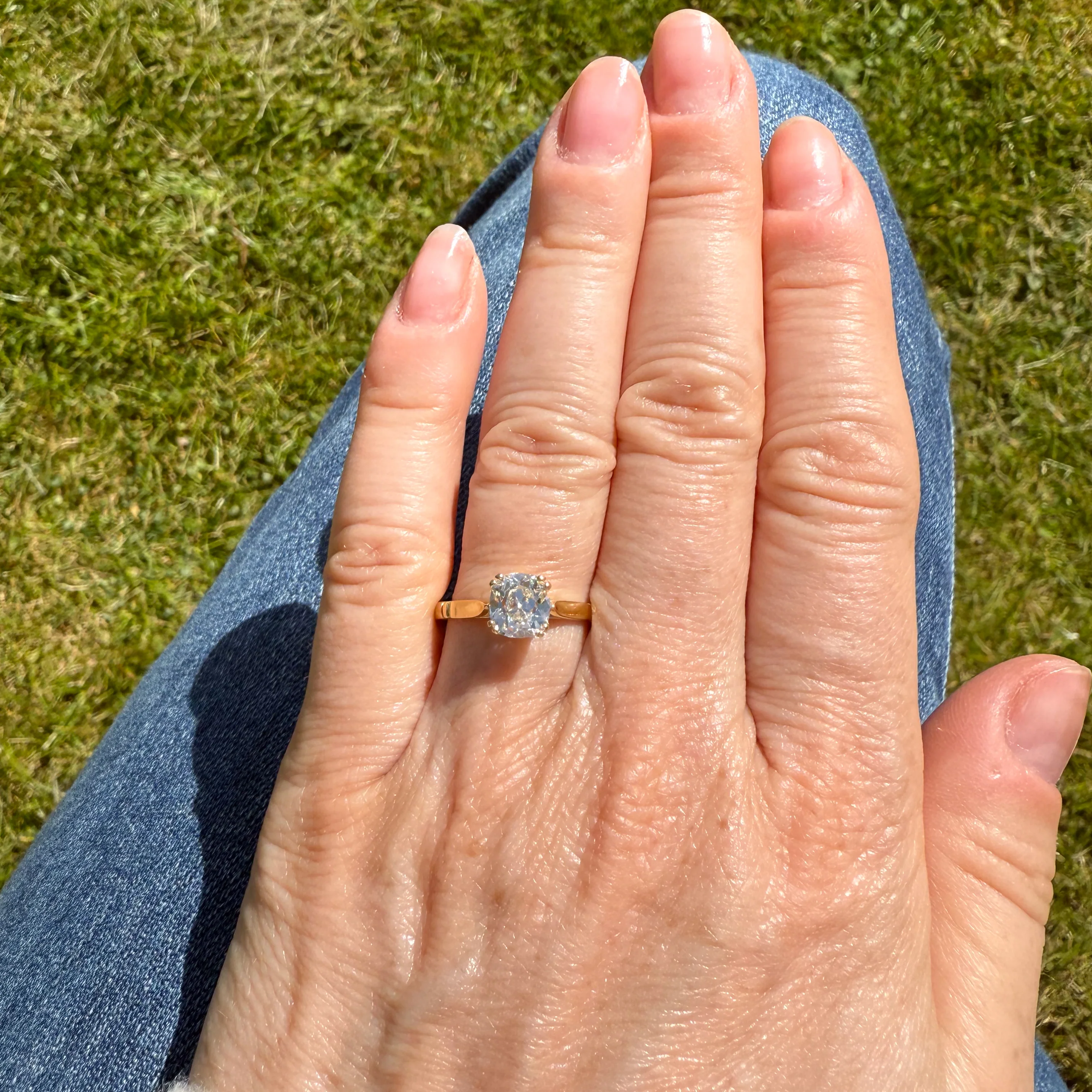 Vintage 1.26 Carat Old Cut Diamond Engagement Ring, circa 1920 - Image 6