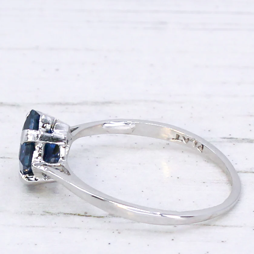 Vintage 1.44 Carat Unheated Sapphire Solitaire Ring, circa 1925 - Image 4