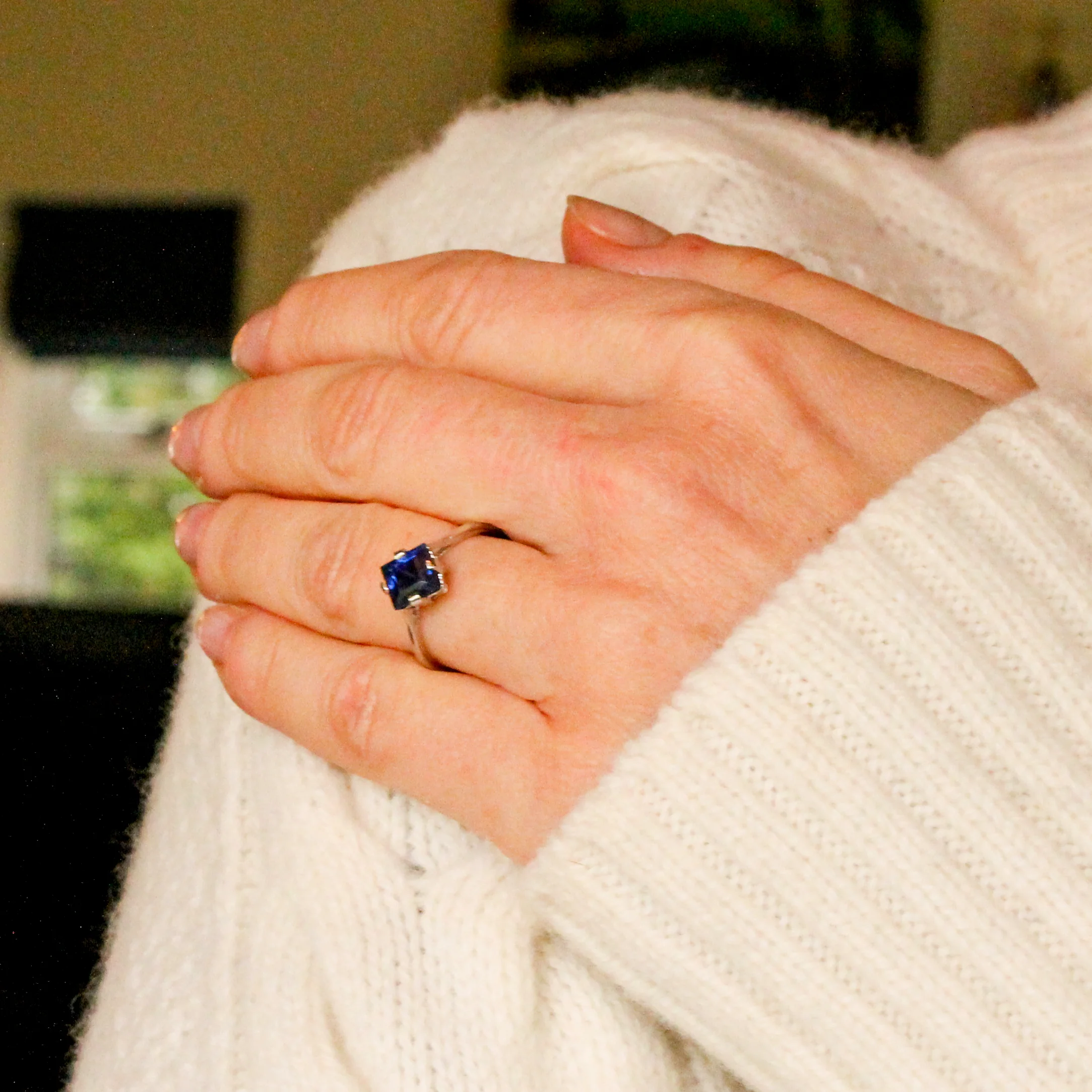 Vintage 1.44 Carat Unheated Sapphire Solitaire Ring, circa 1925 - Image 6