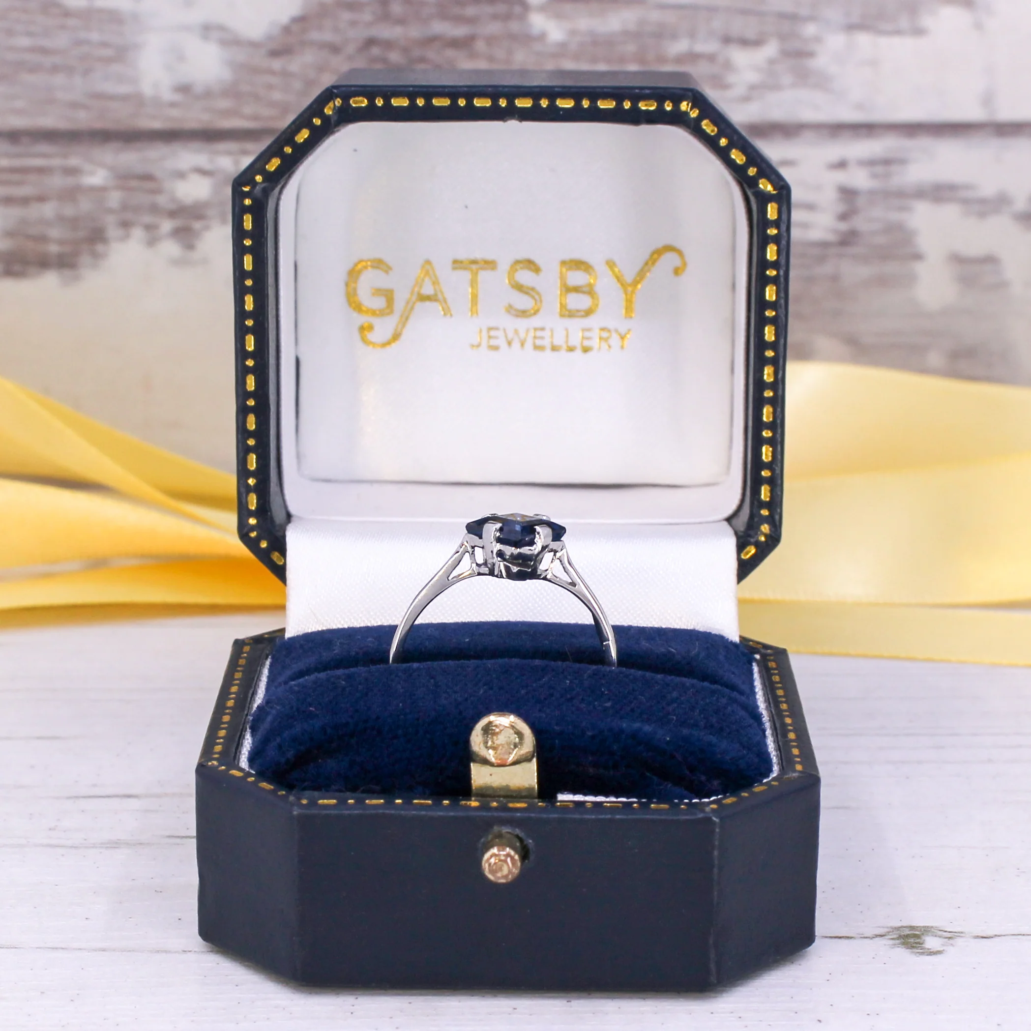 Vintage 1.44 Carat Unheated Sapphire Solitaire Ring, circa 1925 - Image 8