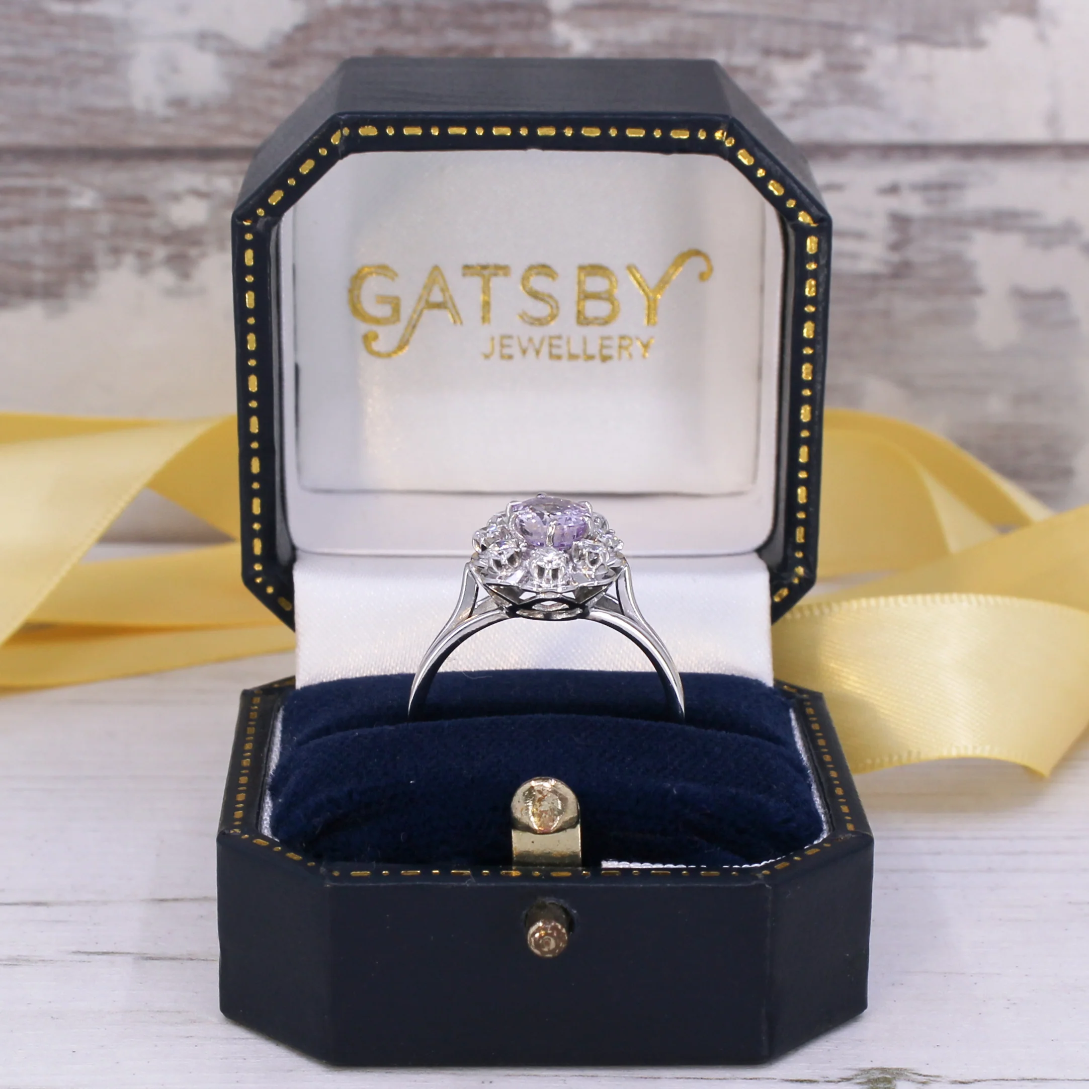 Vintage 1.50 Carat Unheated Pink Sapphire & Diamond Ring, circa 1975 - Image 8