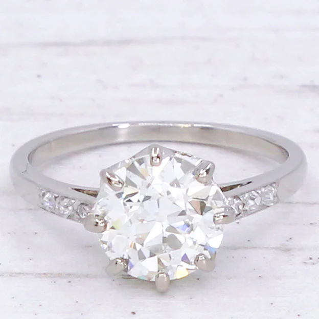 Vintage 2.25 Carat Old Cut Diamond Engagement Ring, circa 1930 - Image 3