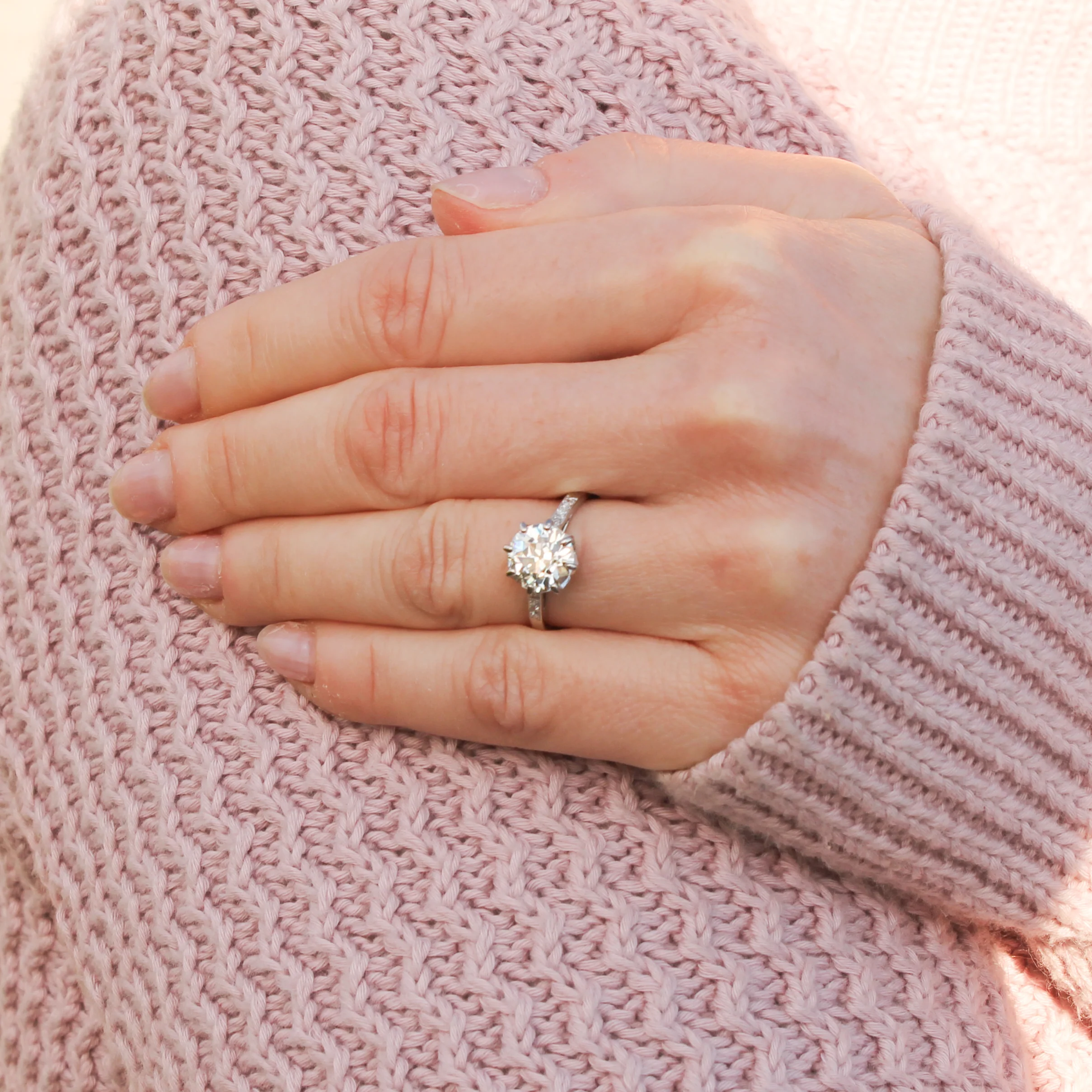 Vintage 2.25 Carat Old Cut Diamond Engagement Ring, circa 1930 - Image 6