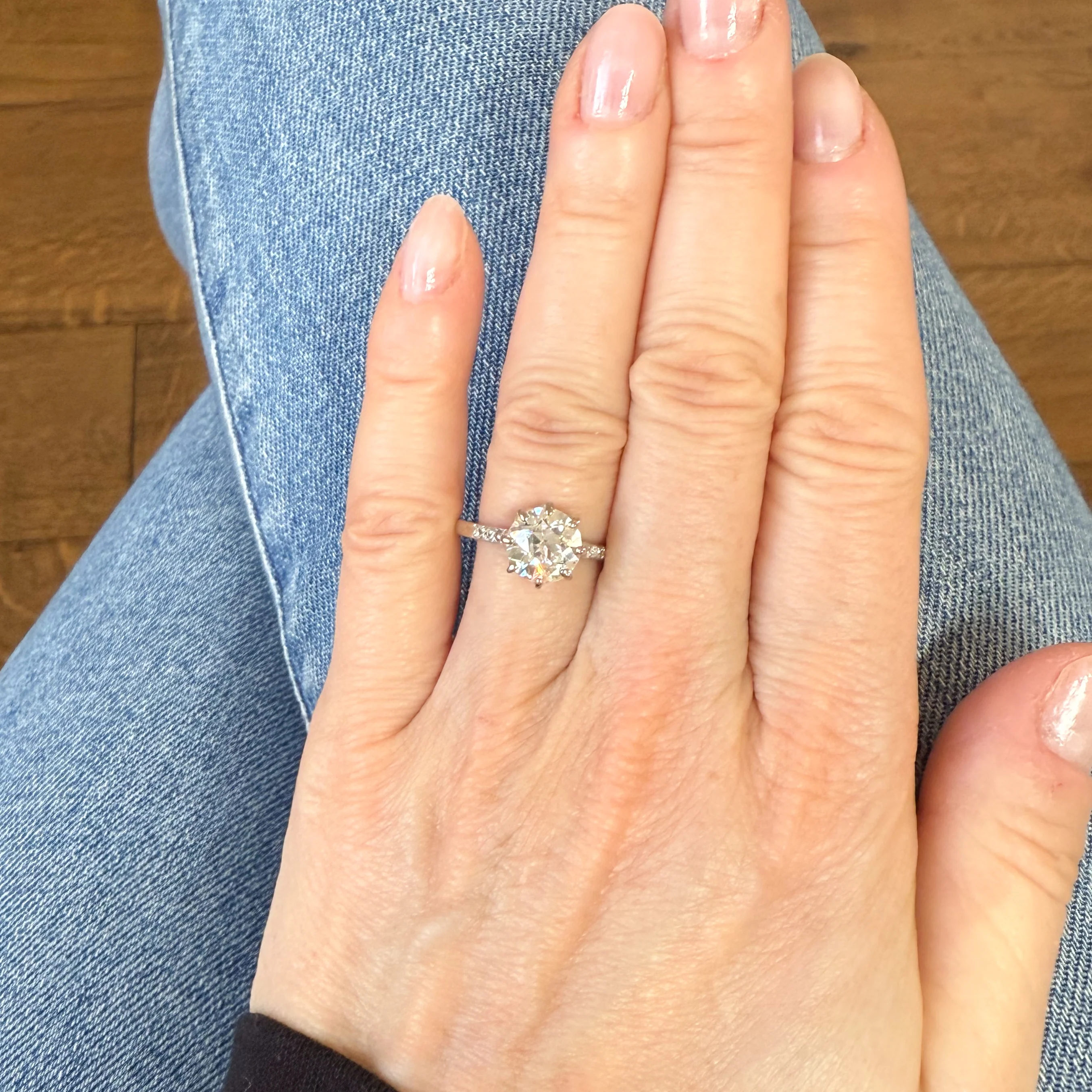 Vintage 2.25 Carat Old Cut Diamond Engagement Ring, circa 1930 - Image 7