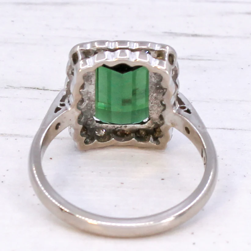 Vintage 2.90 Carat Green Tourmaline & Diamond Ring, circa 1975 - Image 5