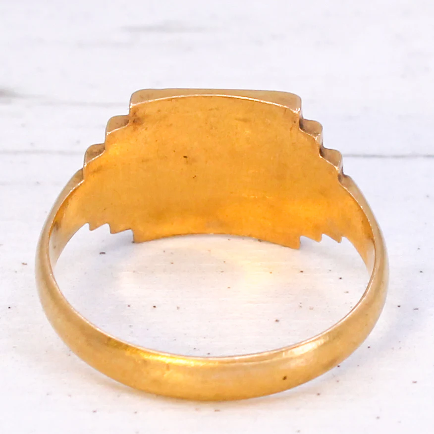 Vintage 20k Gold Signet Ring, size L 1/2 - Image 5