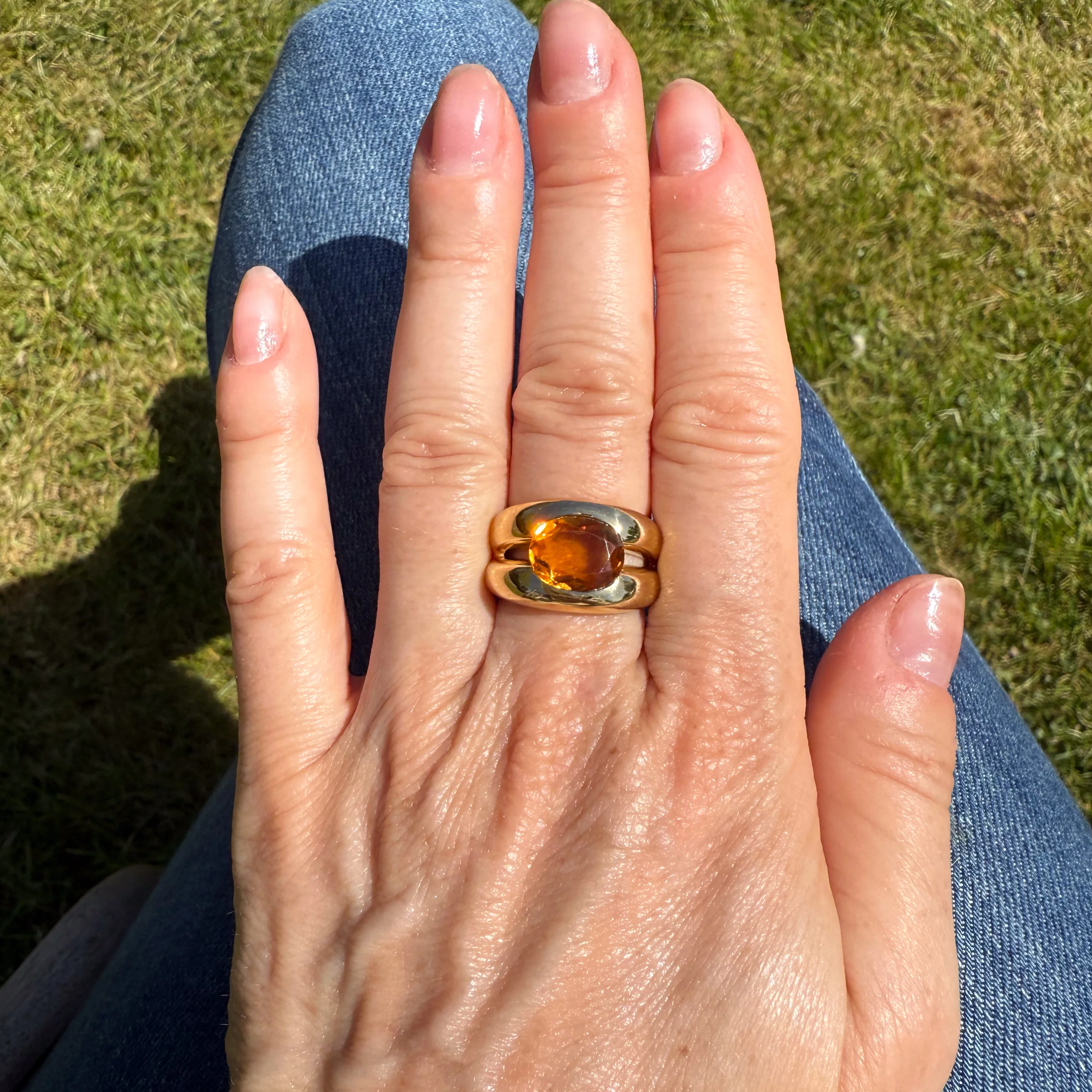 Vintage 2.50 Carat Citrine Solitaire Ring, circa 1980 - Image 6