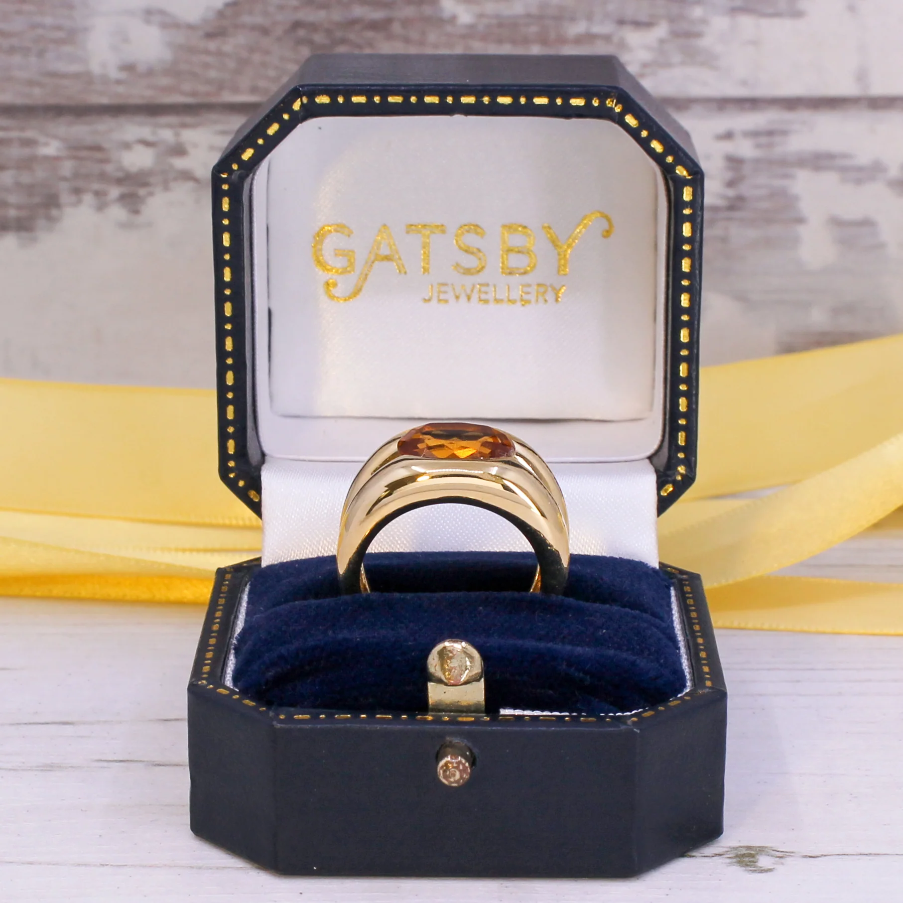 Vintage 2.50 Carat Citrine Solitaire Ring, circa 1980 - Image 8
