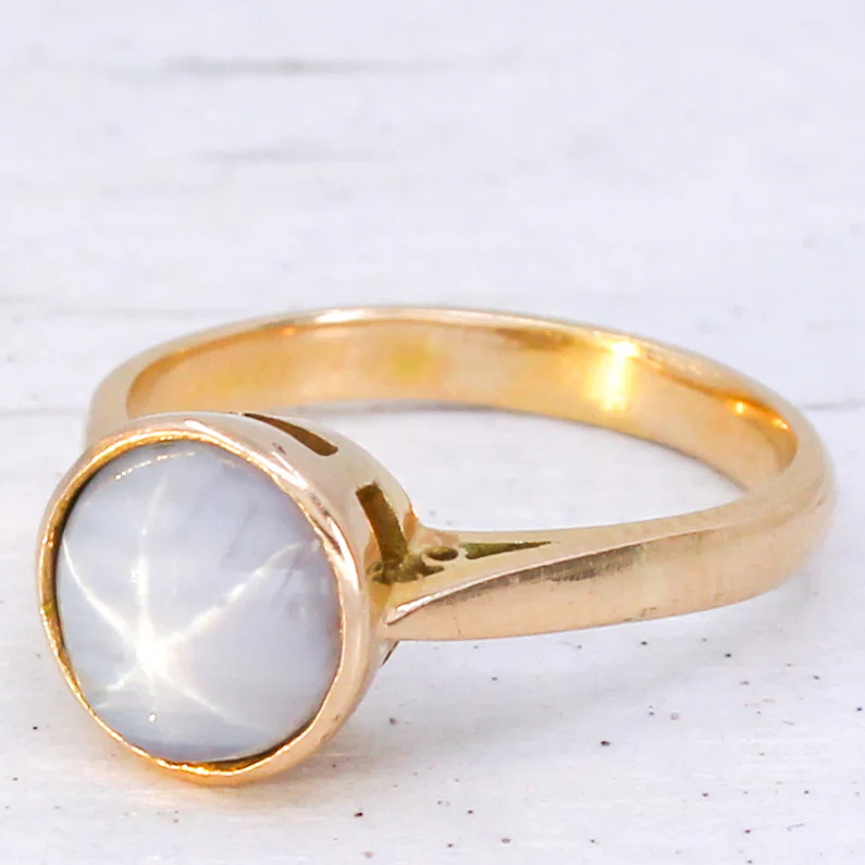 Vintage 4.25 Carat Unheated Ceylon Star Sapphire Ring, circa 1950