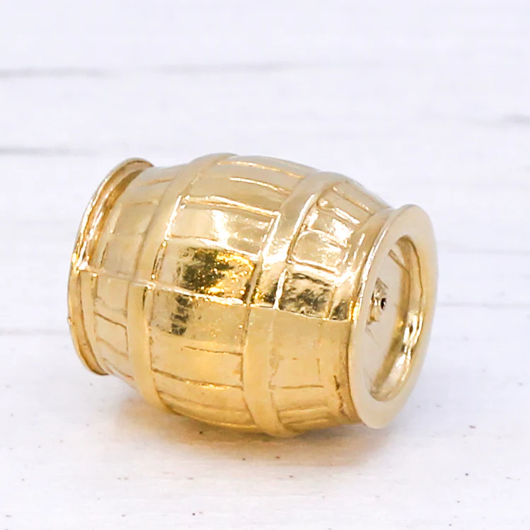 Vintage 9k Gold Barrel Charm / Pendant, dated 1969 - Image 5