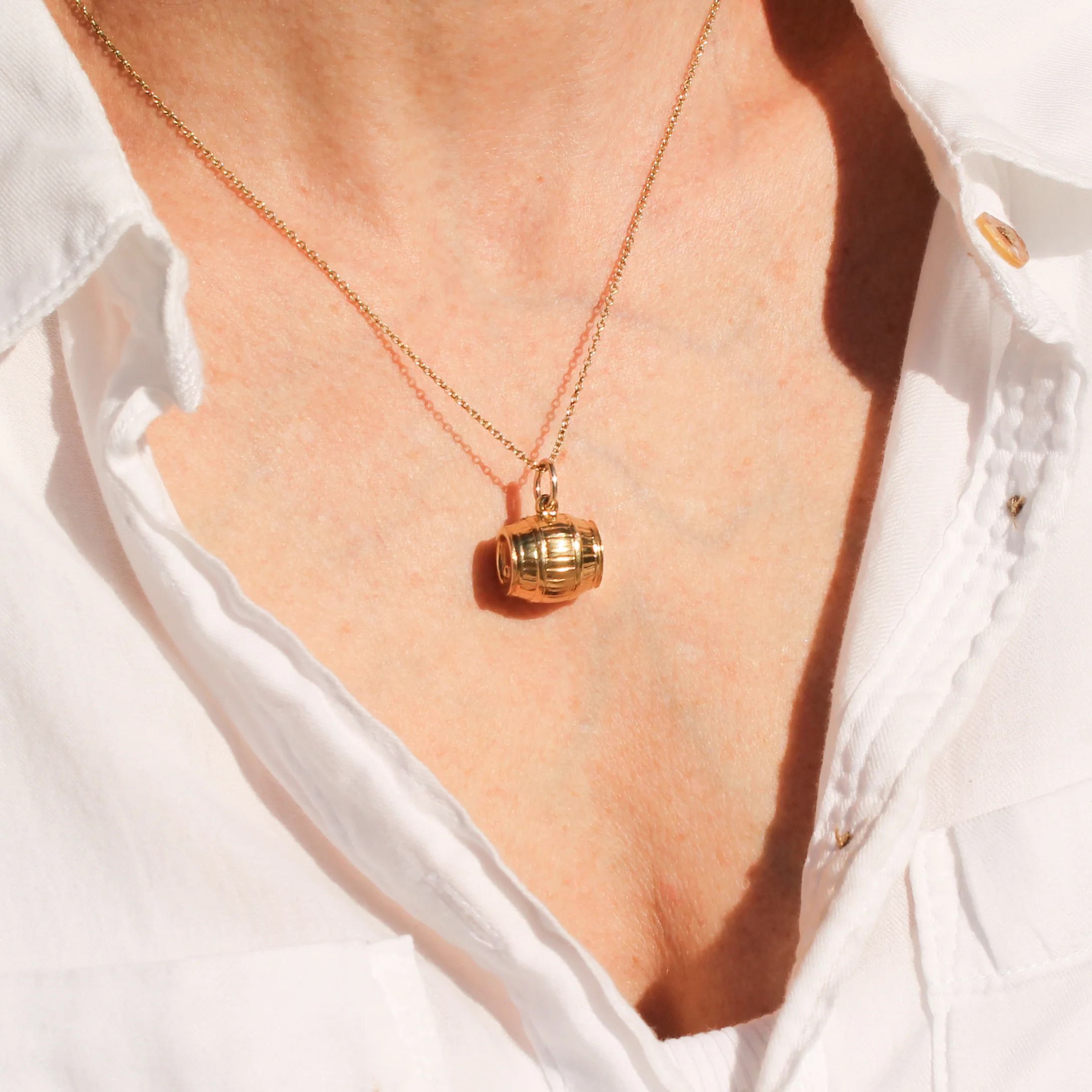 Vintage 9k Gold Barrel Charm / Pendant, dated 1969 - Image 7