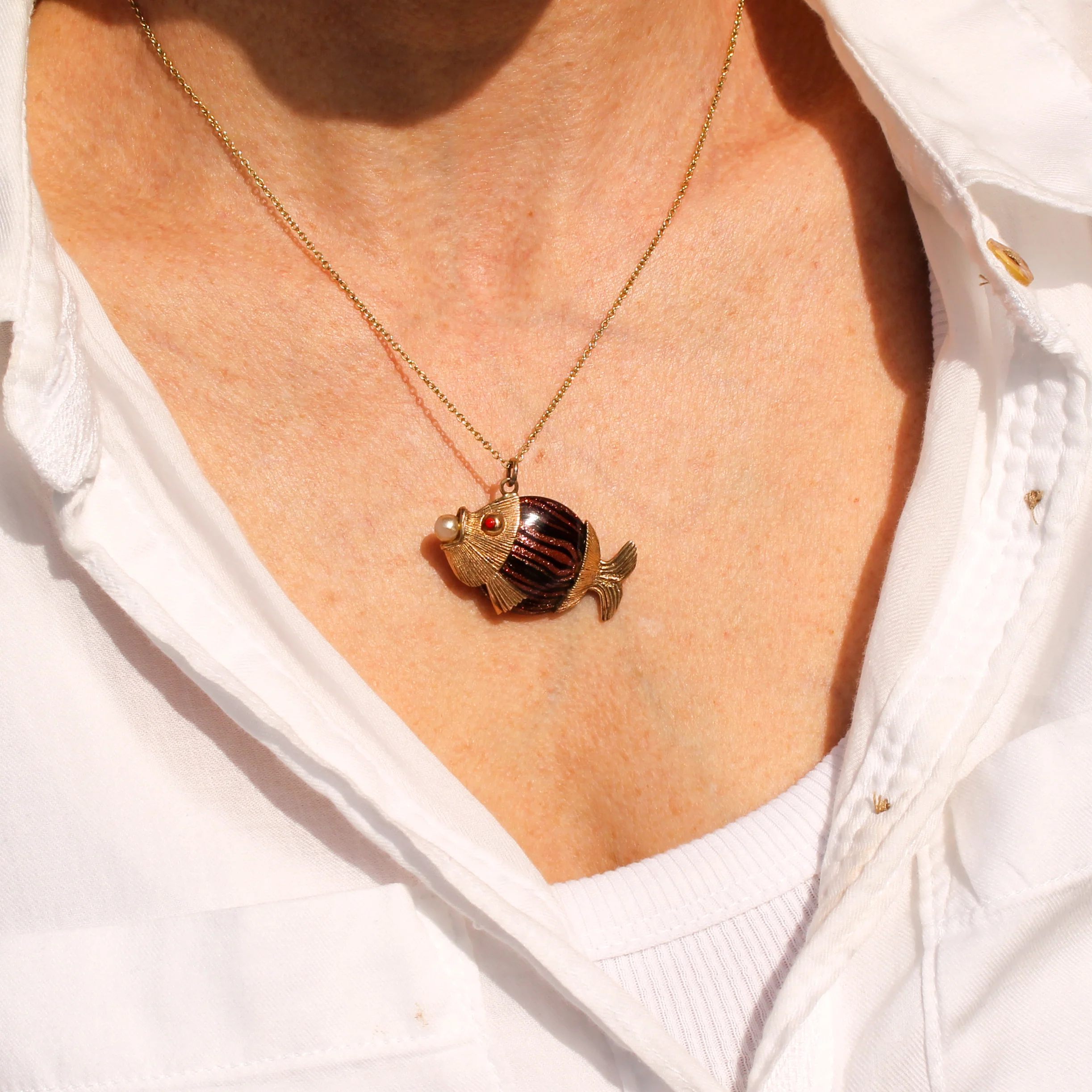 Vintage 9k Gold & Murano Glass Charm / Pendant, circa 1970 - Image 3