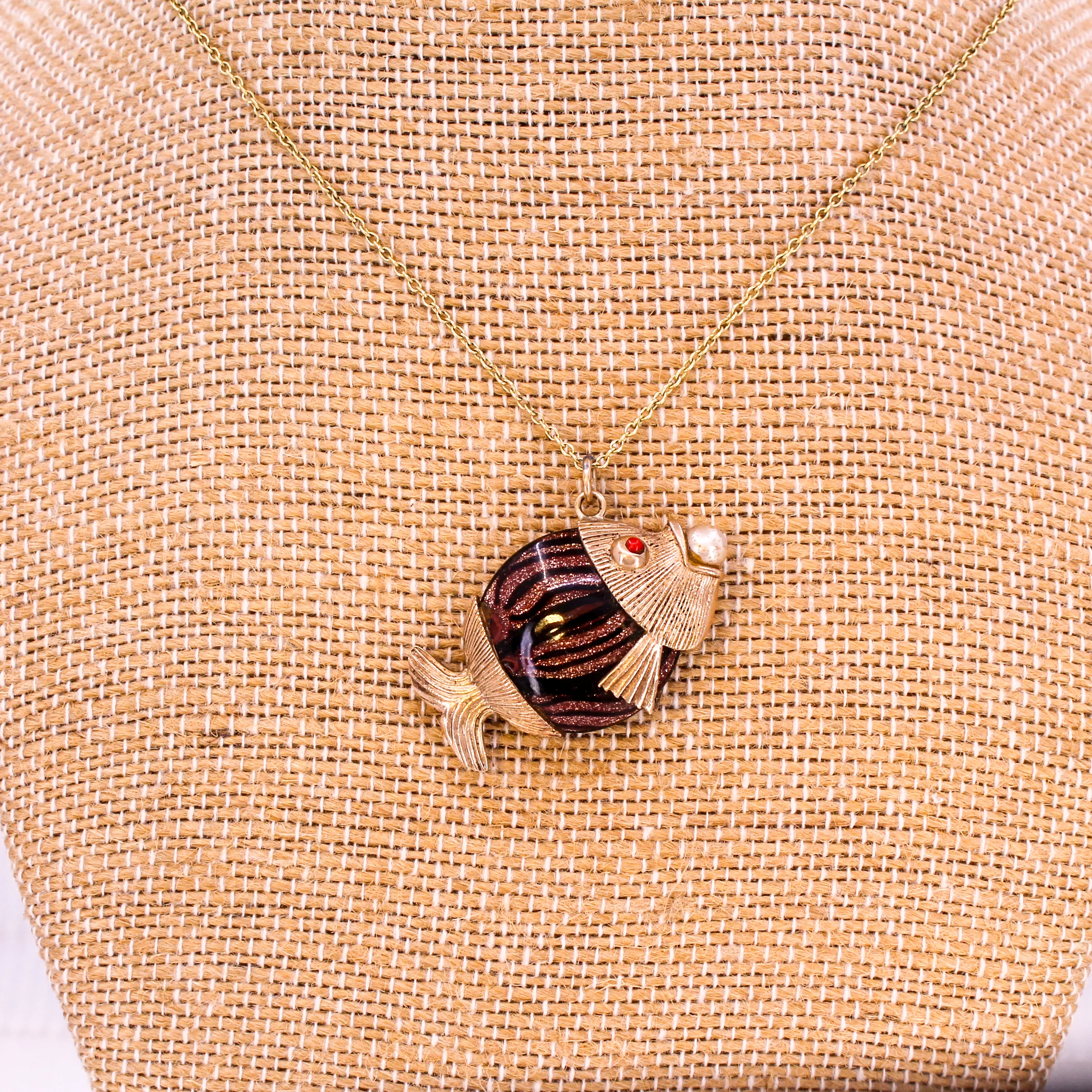 Vintage 9k Gold & Murano Glass Charm / Pendant, circa 1970 - Image 4