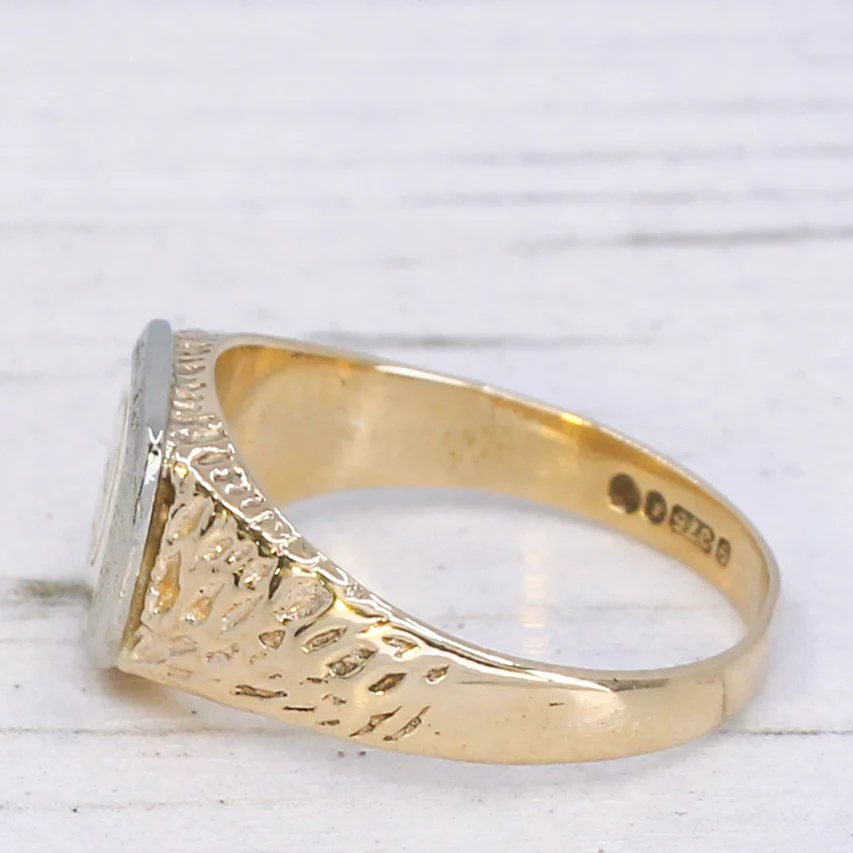 Vintage 9k Gold Signet Ring, dated 1973 - Image 4