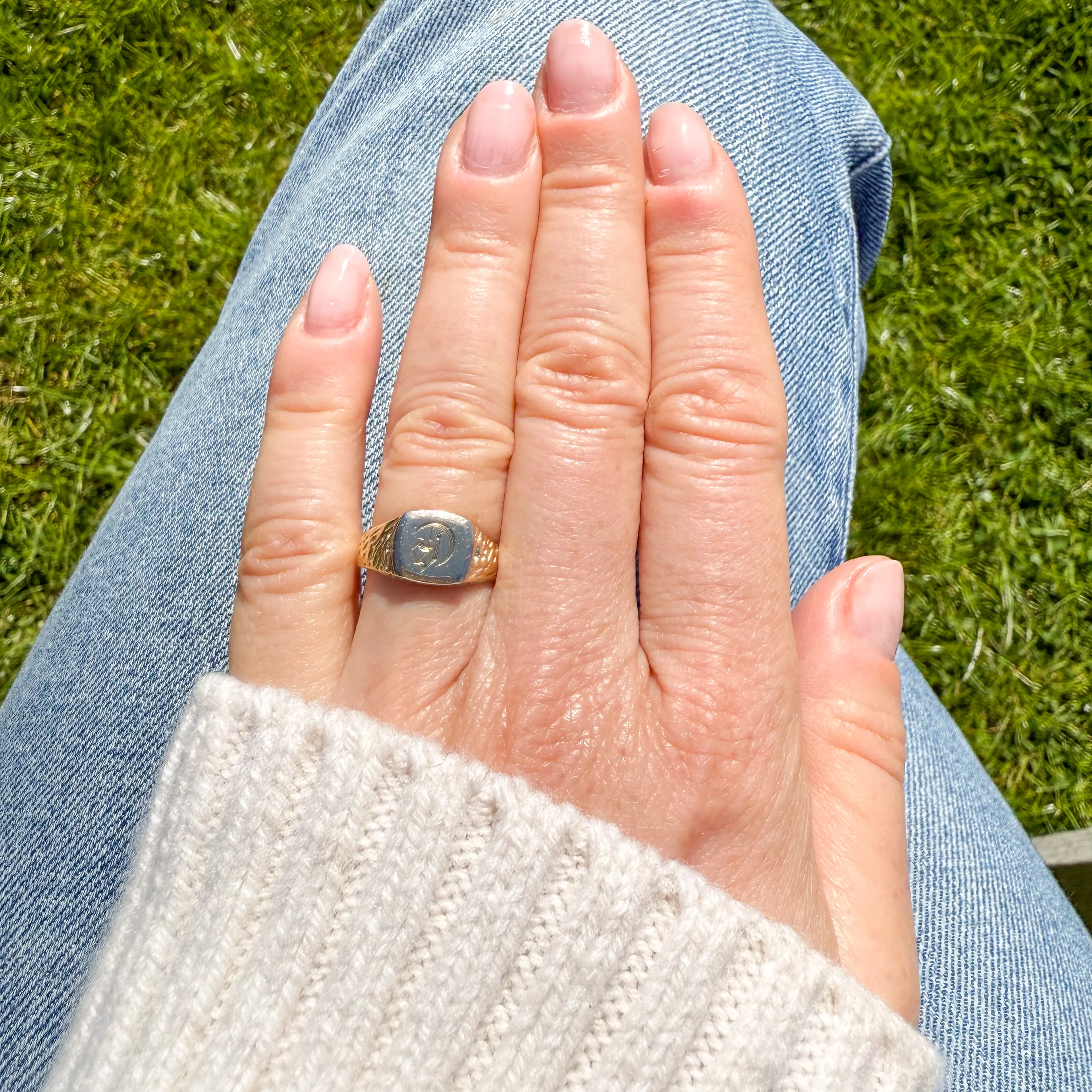 Vintage 9k Gold Signet Ring, dated 1973 - Image 6