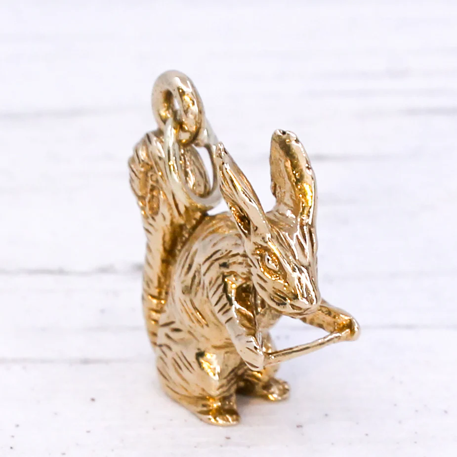 Vintage 9k Gold Squirrel Charm / Pendant, dated 1972 - Image 3