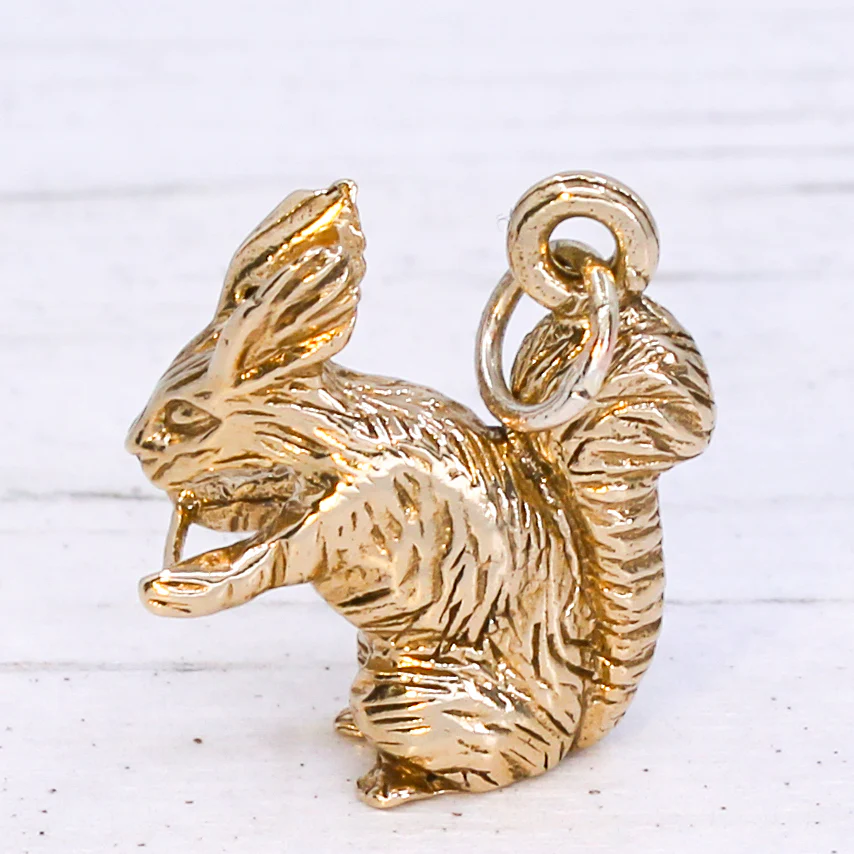 Vintage 9k Gold Squirrel Charm / Pendant, dated 1972 - Image 4
