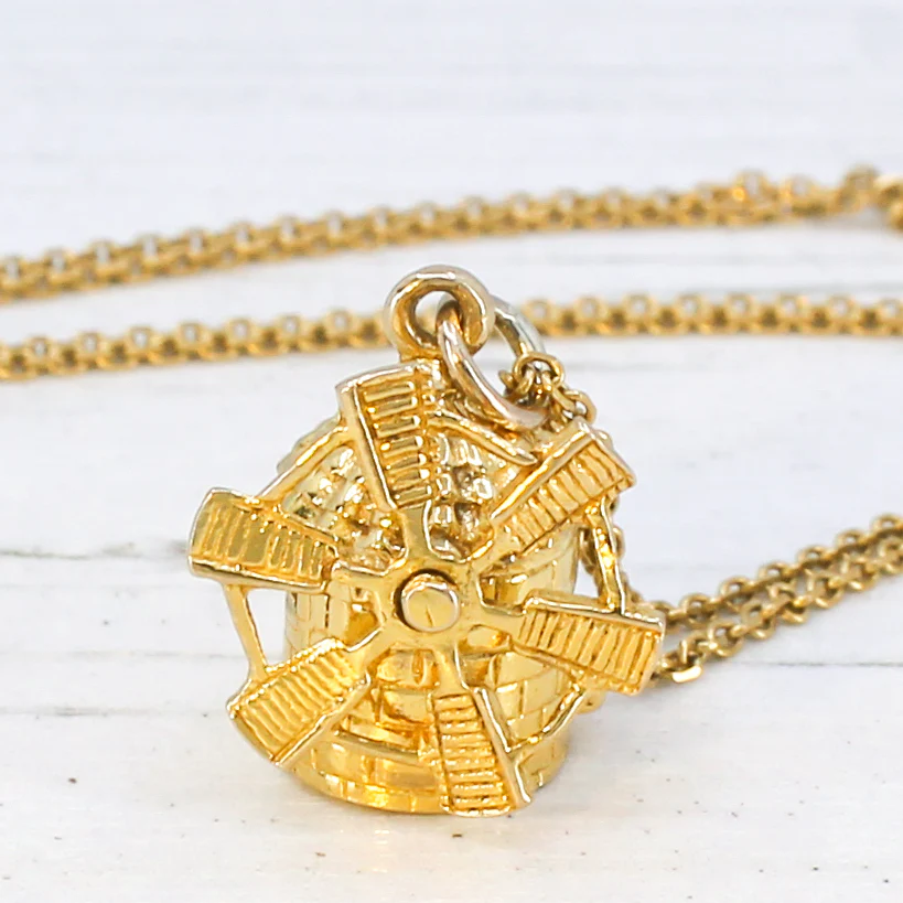 Vintage 9k Windmill Charm / Pendant, dated 1976 - Image 3