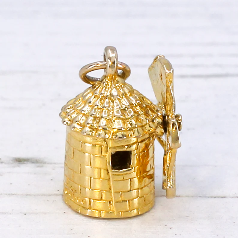 Vintage 9k Windmill Charm / Pendant, dated 1976 - Image 5