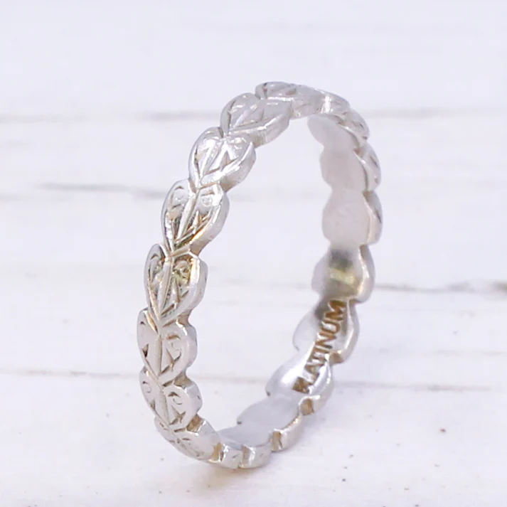 Vintage Platinum Wedding Band Ring, size J - Image 5