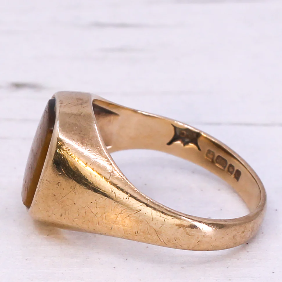 Vintage Tiger's Eye Signet Ring, dated 1977 - Image 4